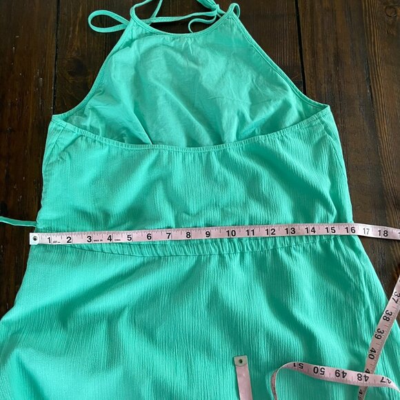 Banana Republic Sz 6 Halter Dress Flounce Summer Sleeveless Mint Green Boho - Picture 7 of 11